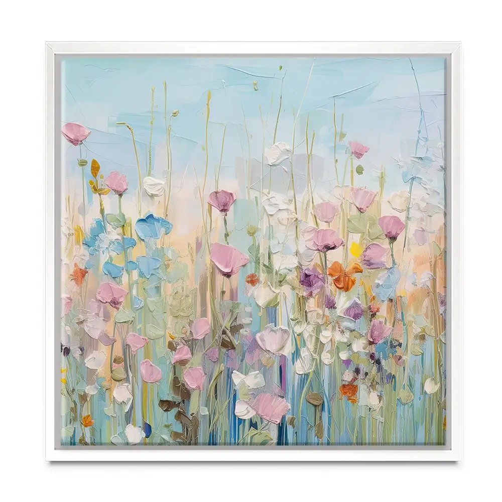 Peaceful Wildflowers Square Canvas Print Peaceful Wildflowers Square Canvas Print wall art product Gina Kelly - Independent