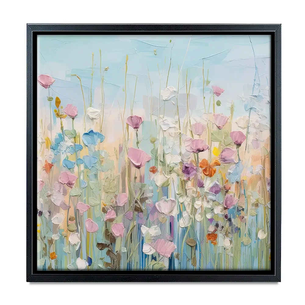 Peaceful Wildflowers Square Canvas Print Peaceful Wildflowers Square Canvas Print wall art product Gina Kelly - Independent