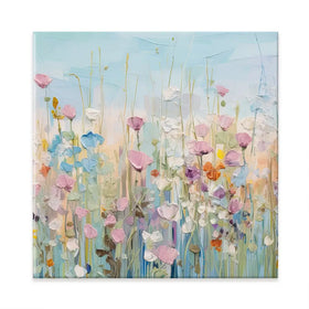 Peaceful Wildflowers Square Canvas Print Peaceful Wildflowers Square Canvas Print wall art product Gina Kelly - Independent