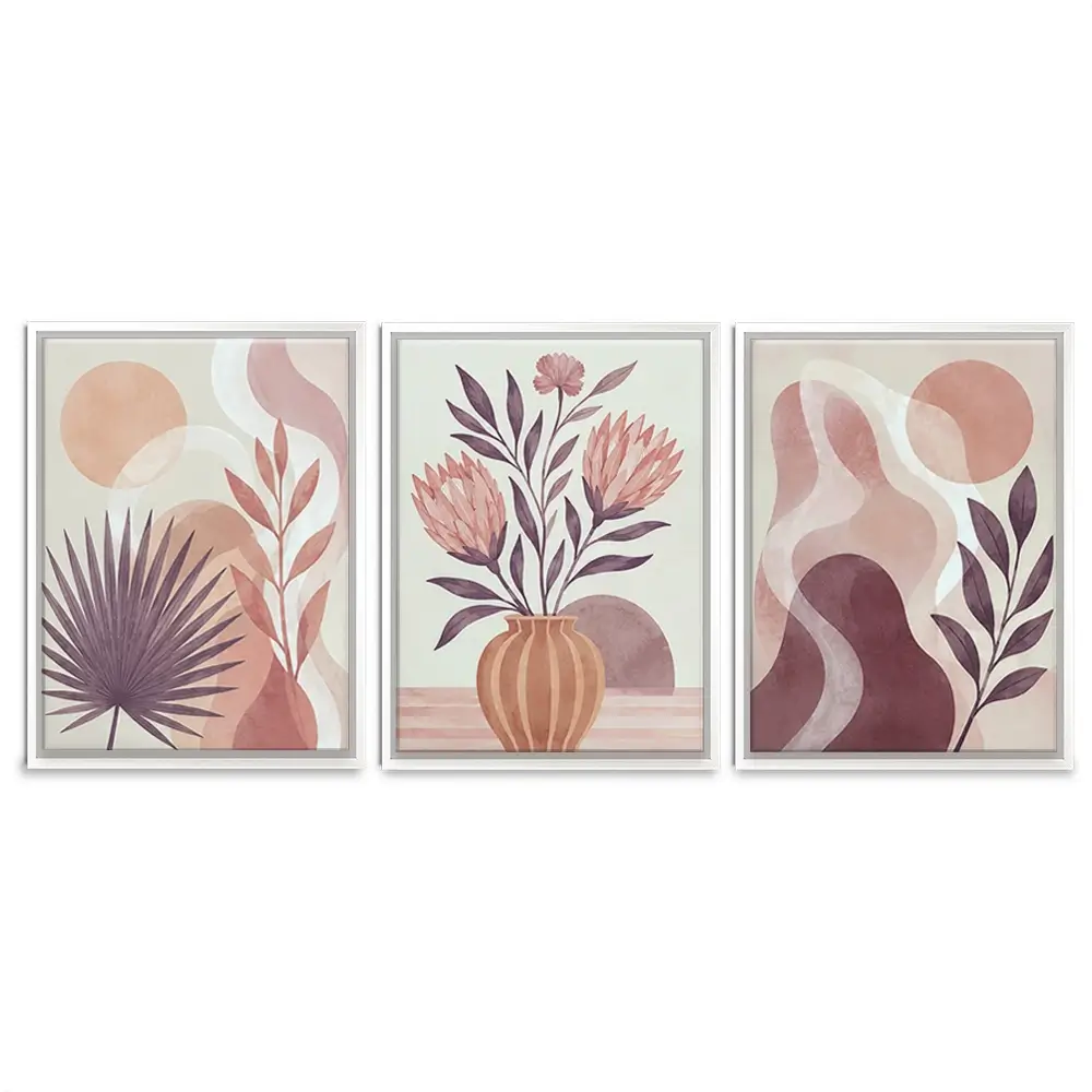 Peach Panels Trio Canvas Print Peach Panels Trio Canvas Print wall art product David Alexander Elder