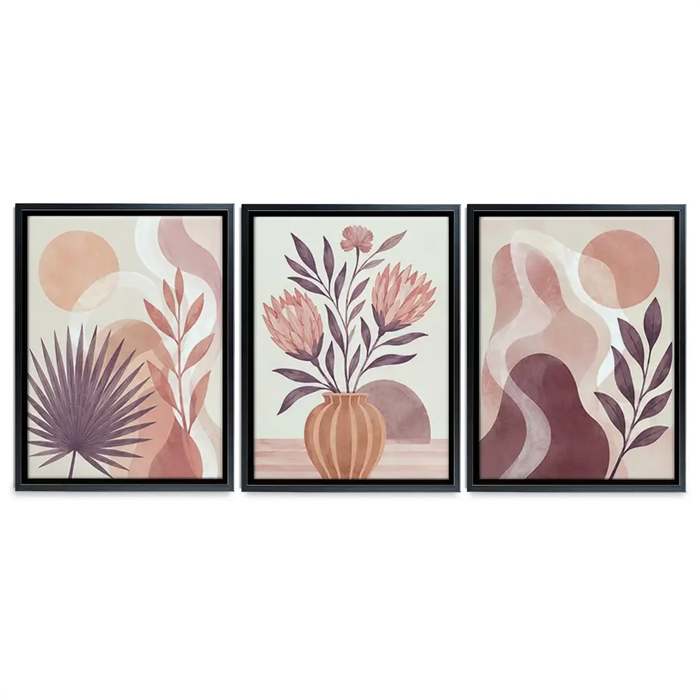 Peach Panels Trio Canvas Print Peach Panels Trio Canvas Print wall art product David Alexander Elder