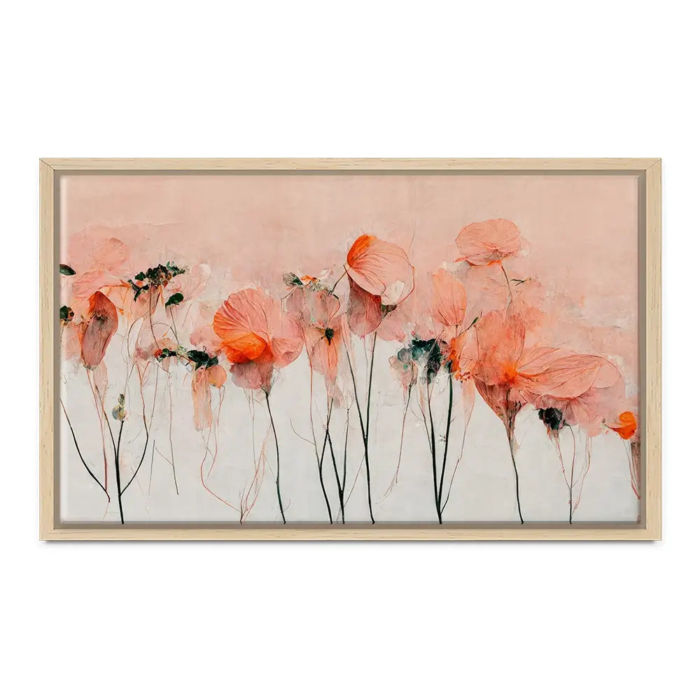 Peach Poppy Canvas Print Peach Poppy Canvas Print wall art product Treechild