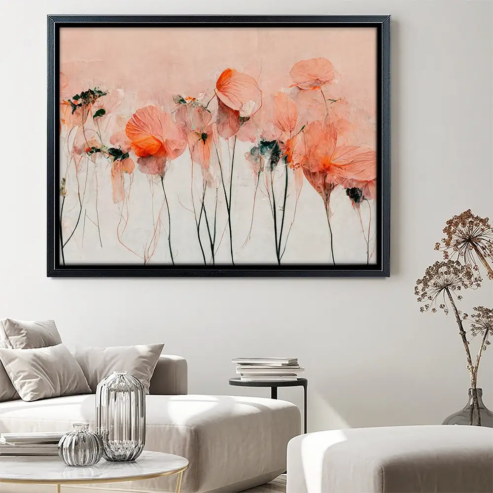 Peach Poppy Canvas Print Peach Poppy Canvas Print wall art product Treechild