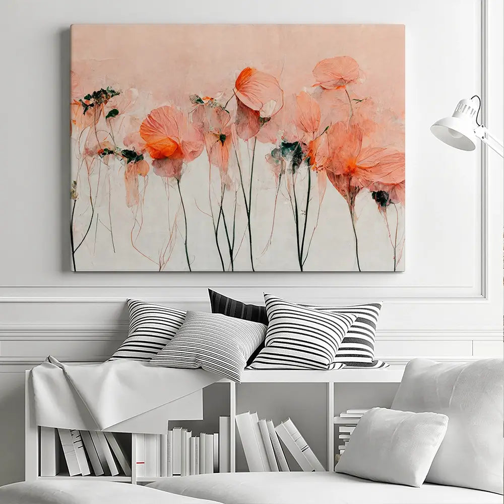 Peach Poppy Canvas Print Peach Poppy Canvas Print wall art product Treechild