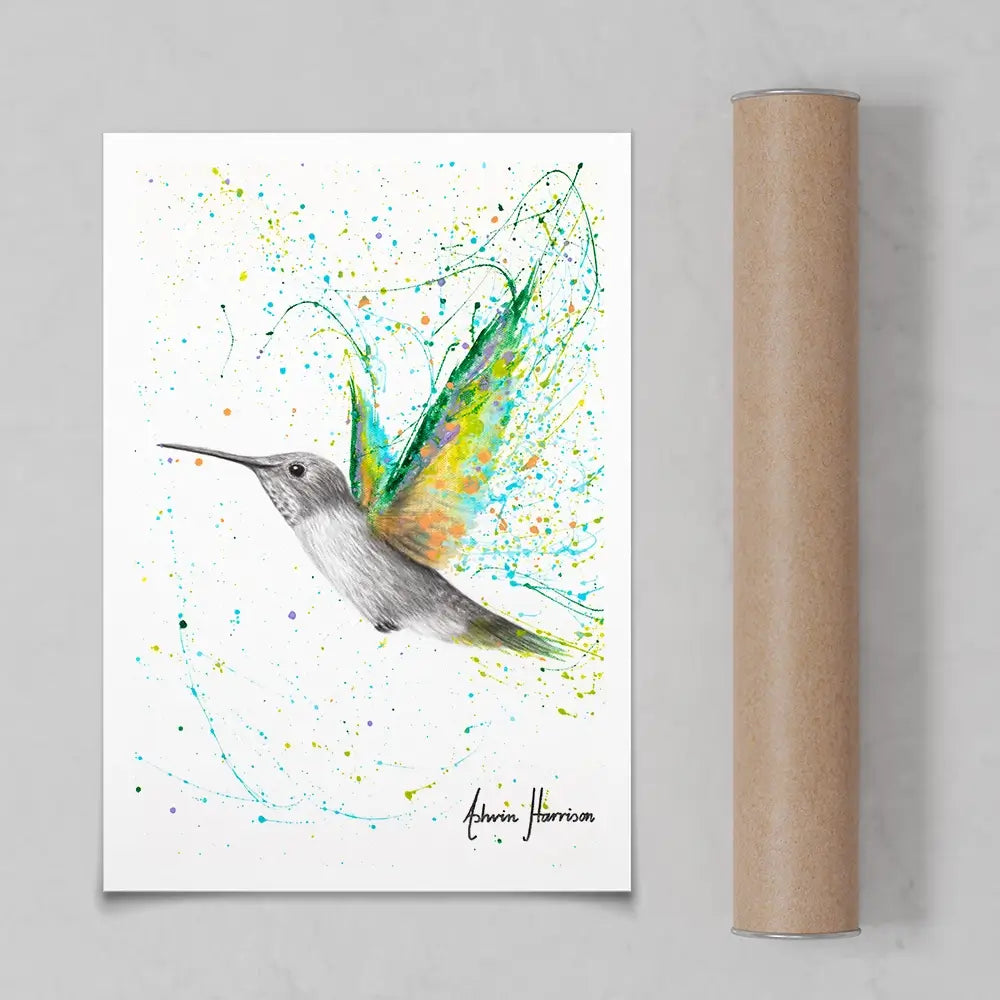 Peach Summer Hummingbird Art Print Peach Summer Hummingbird Art Print wall art product Ashvin Harrison
