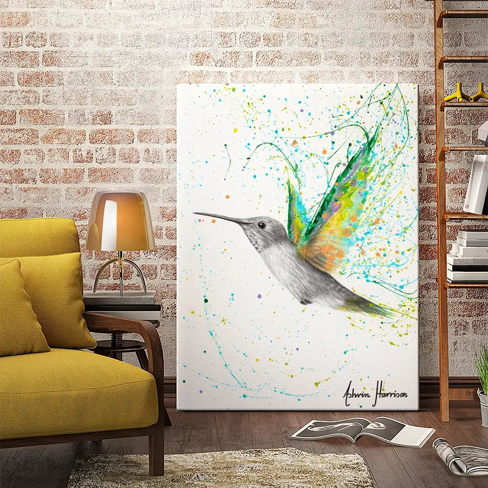 Peach Summer Hummingbird Canvas Print Peach Summer Hummingbird Canvas Print wall art product Ashvin Harrison