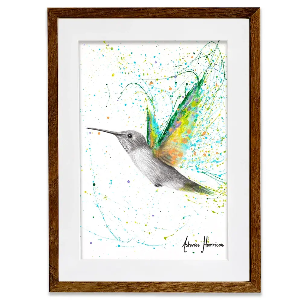 Peach Summer Hummingbird Framed Art Print Peach Summer Hummingbird Framed Art Print wall art product Ashvin Harrison