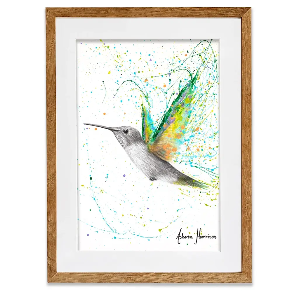 Peach Summer Hummingbird Framed Art Print Peach Summer Hummingbird Framed Art Print wall art product Ashvin Harrison