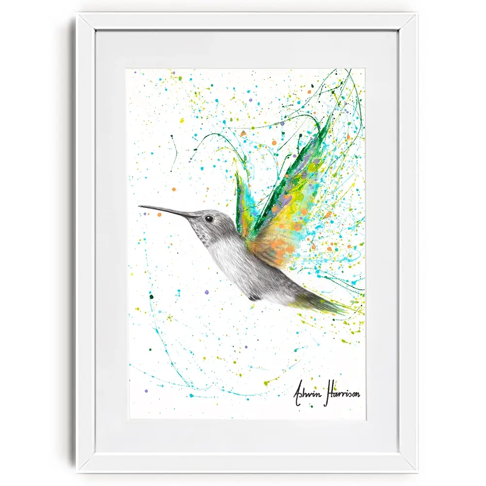 Peach Summer Hummingbird Framed Art Print Peach Summer Hummingbird Framed Art Print wall art product Ashvin Harrison