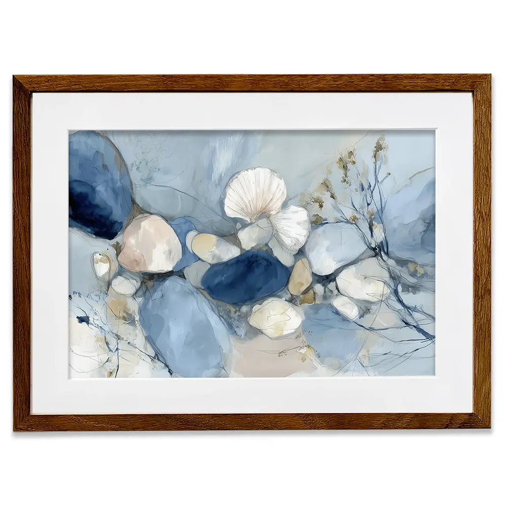 Pebble Tide Botanical Framed Art Print Pebble Tide Botanical Framed Art Print wall art product Chromatic Storm Studio