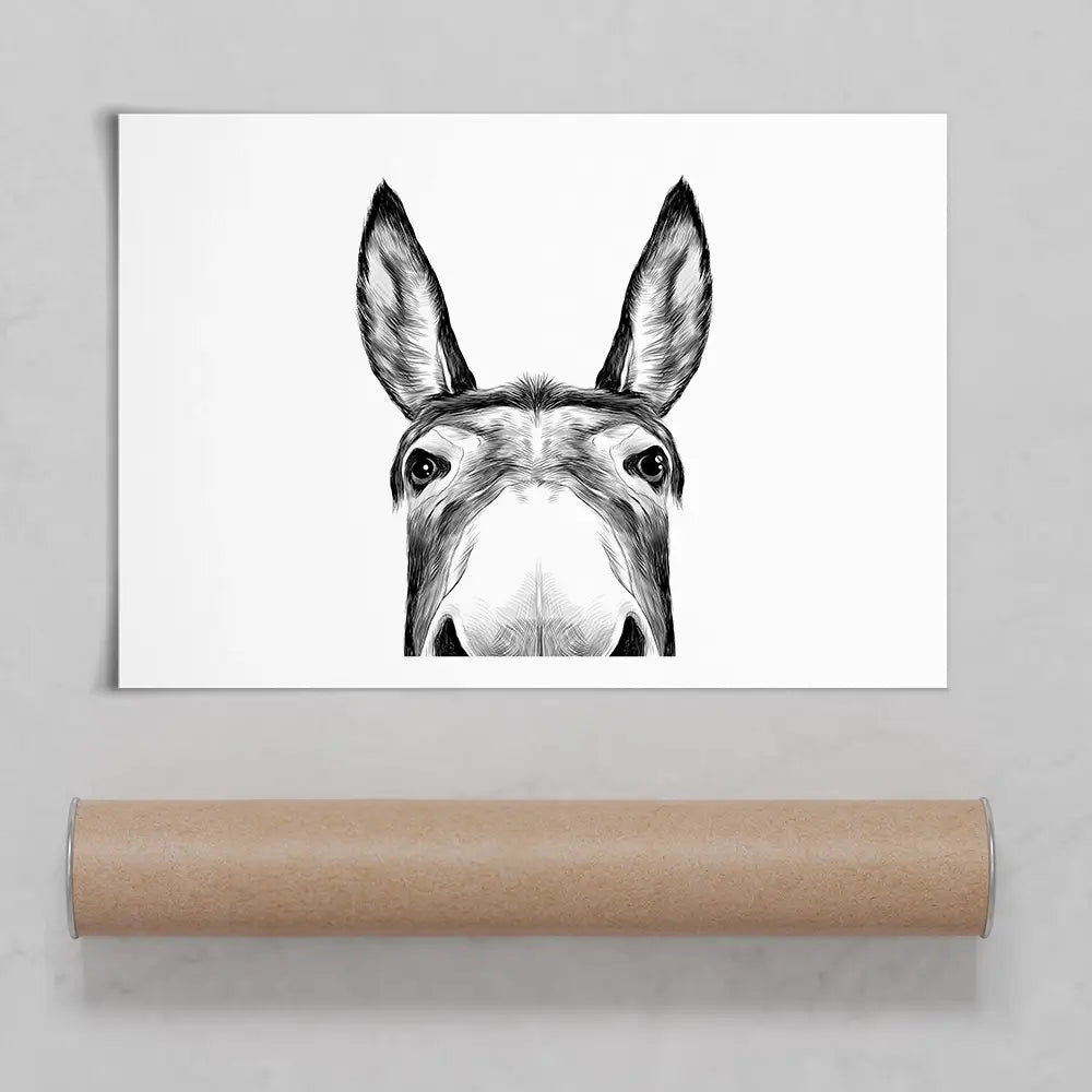 Peeking Donkey Art Print Peeking Donkey Art Print wall art product Serafima Antipova / Shutterstock