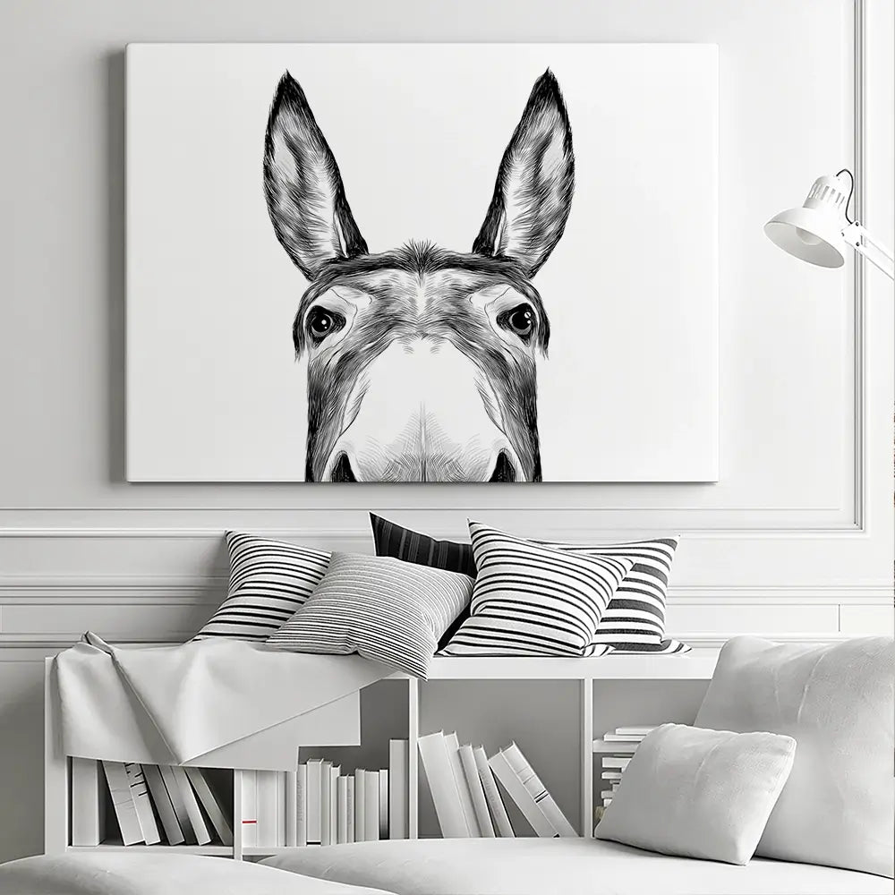 Peeking Donkey Canvas Print Peeking Donkey Canvas Print | Donkey Canvas wall art product Serafima Antipova / Shutterstock