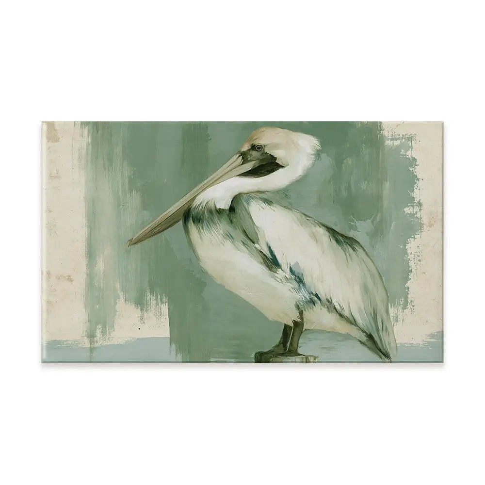 Pelican On A Post Canvas Print Pelican On A Post Canvas Print wall art product Chromatic Storm Studio