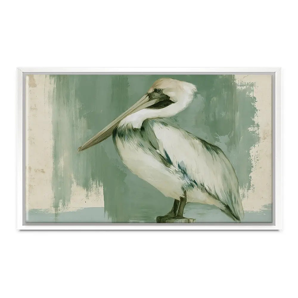 Pelican On A Post Canvas Print Pelican On A Post Canvas Print wall art product Chromatic Storm Studio
