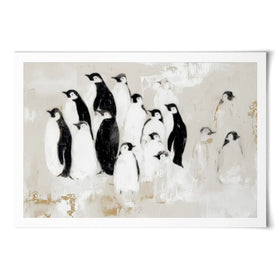 Penguin Colony Drift Art Print Penguin Colony Drift Art Print wall art product Chromatic Storm Studio