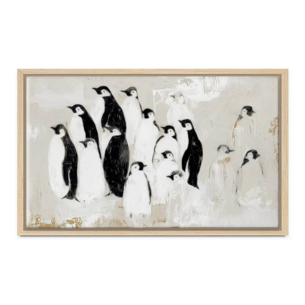 Penguin Colony Drift Canvas Print Penguin Colony Drift Canvas Print wall art product Chromatic Storm Studio