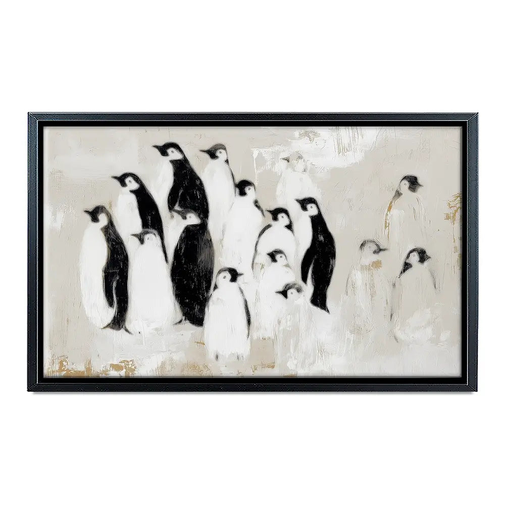 Penguin Colony Drift Canvas Print Penguin Colony Drift Canvas Print wall art product Chromatic Storm Studio