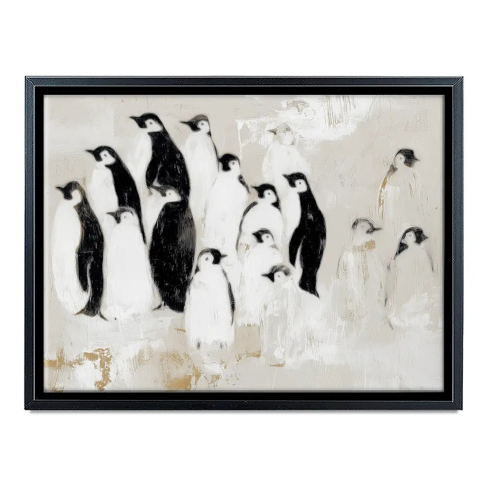Penguin Colony Drift Canvas Print Penguin Colony Drift Canvas Print wall art product Chromatic Storm Studio