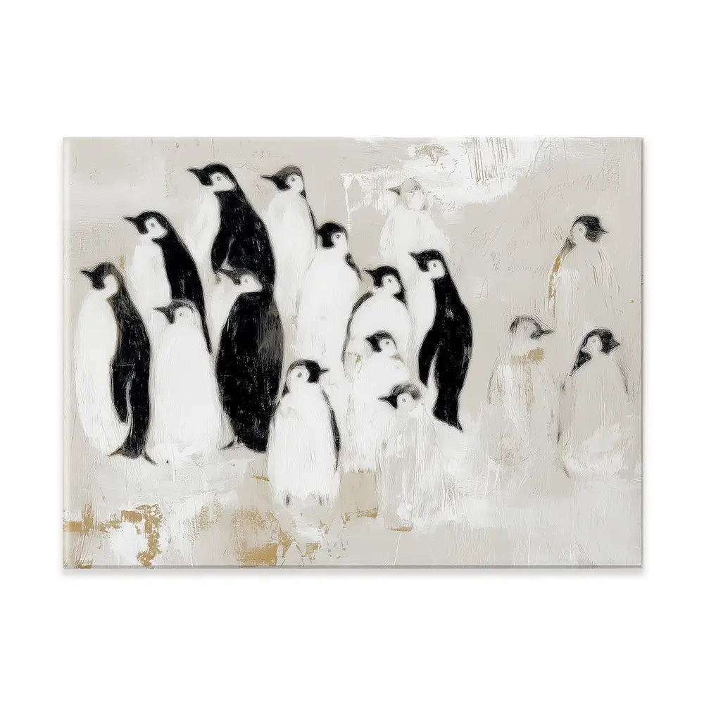 Penguin Colony Drift Canvas Print Penguin Colony Drift Canvas Print wall art product Chromatic Storm Studio