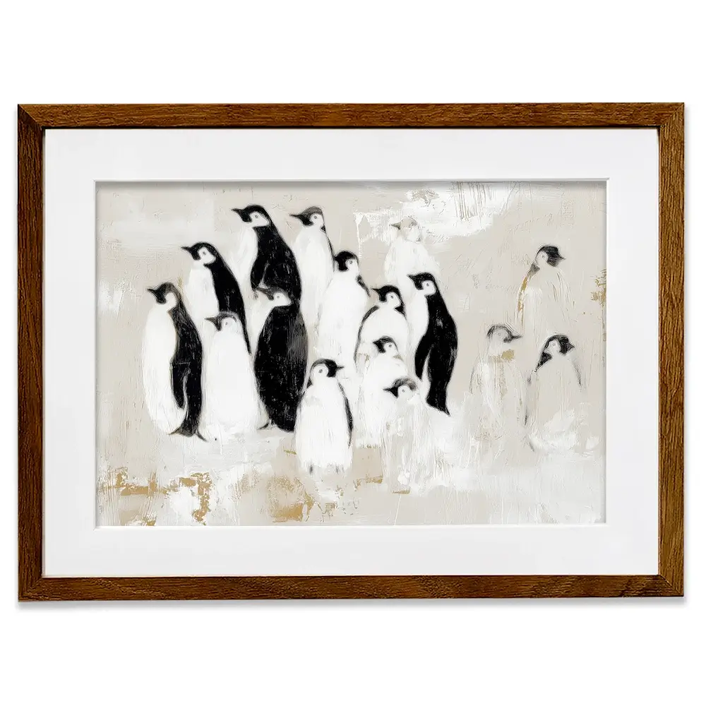 Penguin Colony Drift Framed Art Print Penguin Colony Drift Framed Art Print wall art product Chromatic Storm Studio