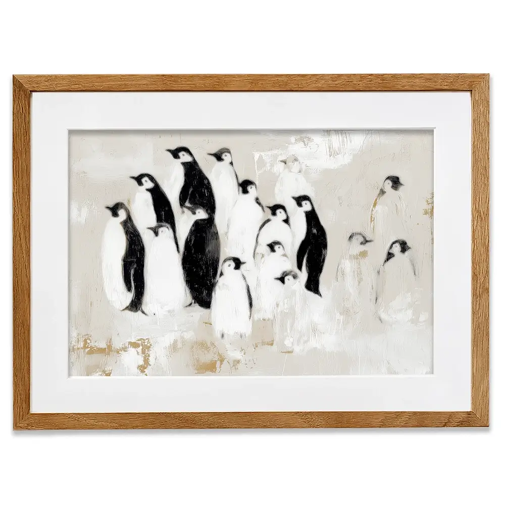 Penguin Colony Drift Framed Art Print Penguin Colony Drift Framed Art Print wall art product Chromatic Storm Studio