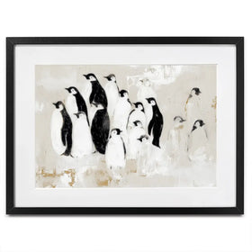 Penguin Colony Drift Framed Art Print Penguin Colony Drift Framed Art Print wall art product Chromatic Storm Studio