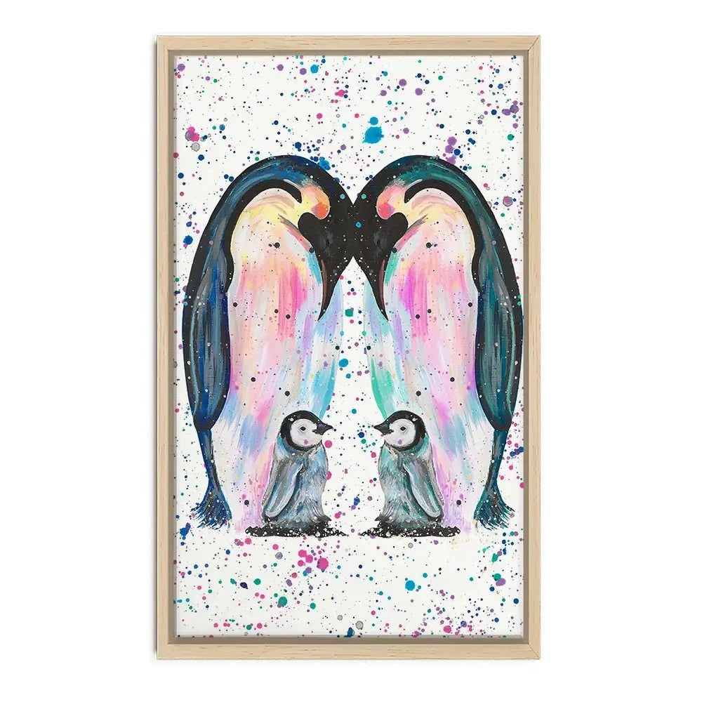 Penguin Family Canvas Print Penguin Family Canvas Print wall art product Emma LC Art