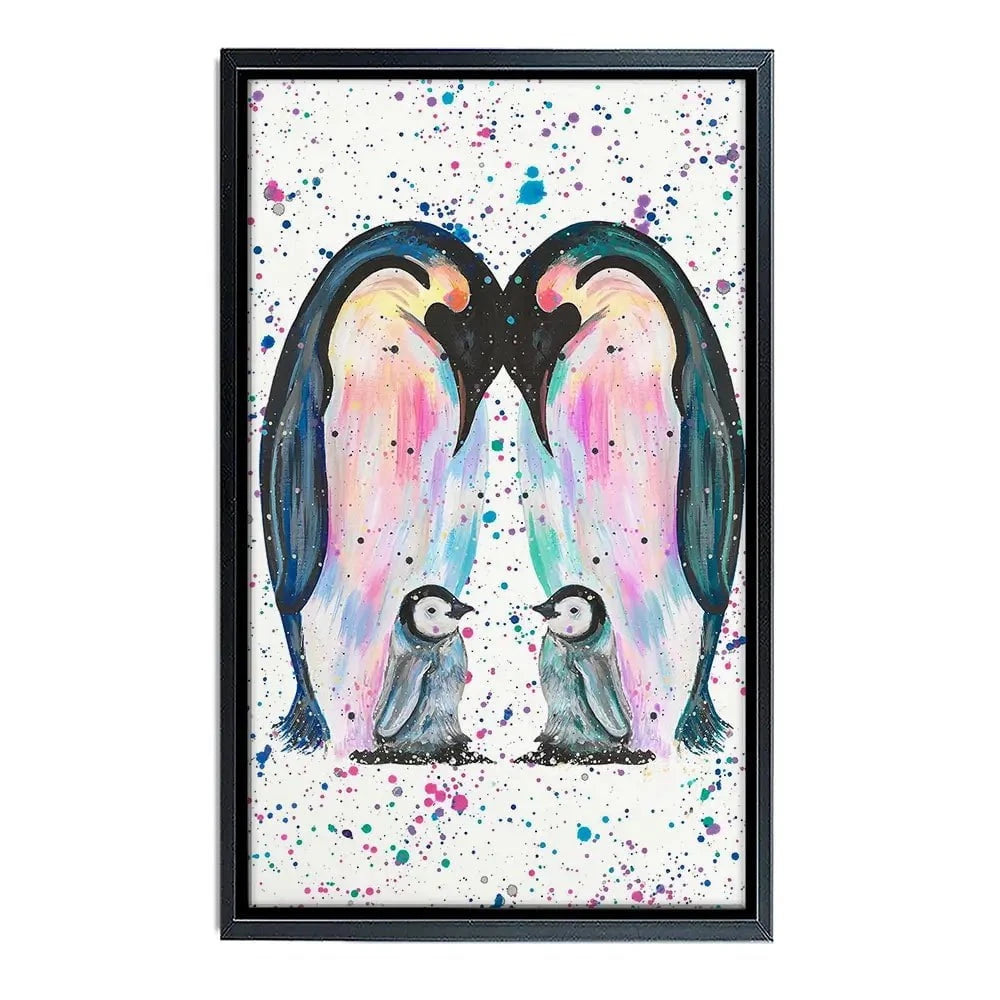 Penguin Family Canvas Print Penguin Family Canvas Print wall art product Emma LC Art