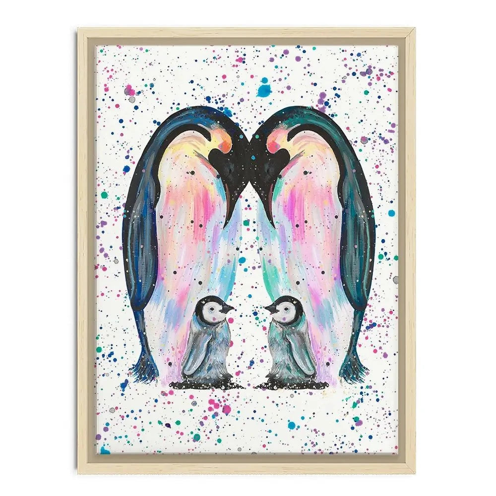 Penguin Family Canvas Print Penguin Family Canvas Print wall art product Emma LC Art
