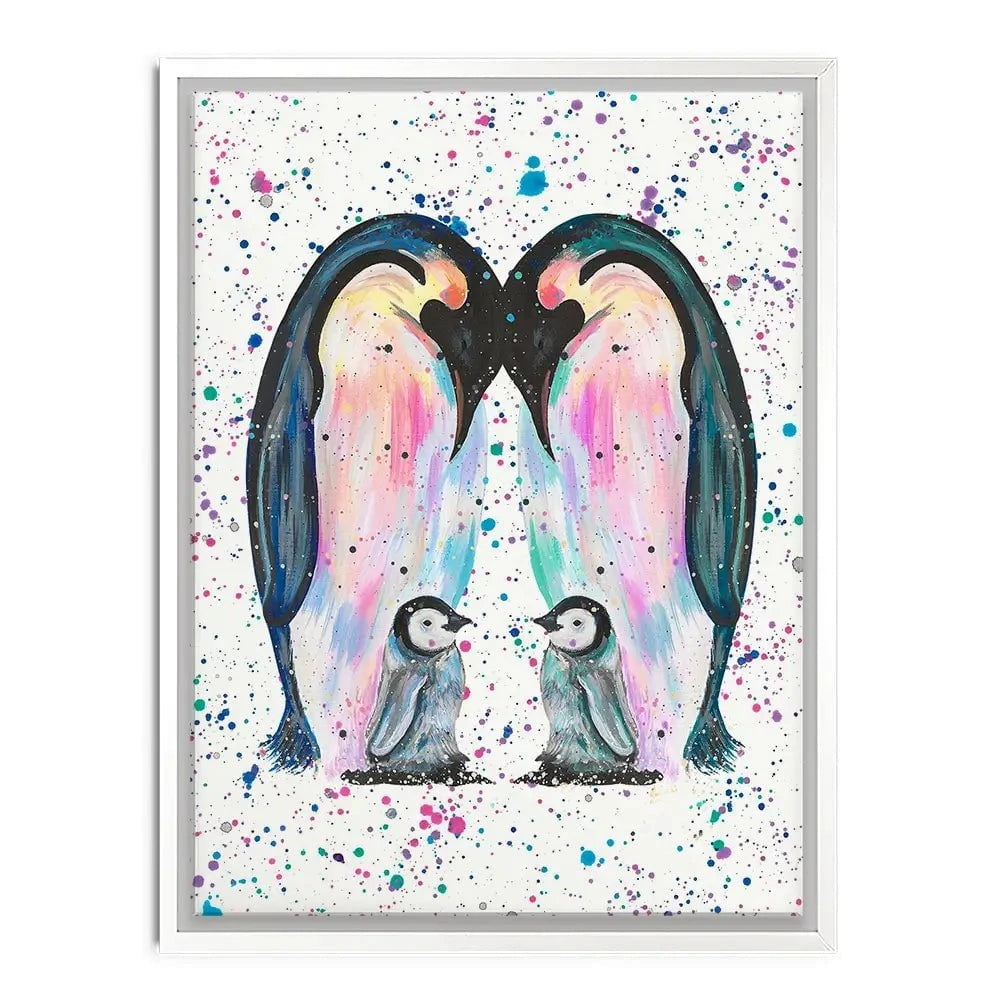Penguin Family Canvas Print Penguin Family Canvas Print wall art product Emma LC Art