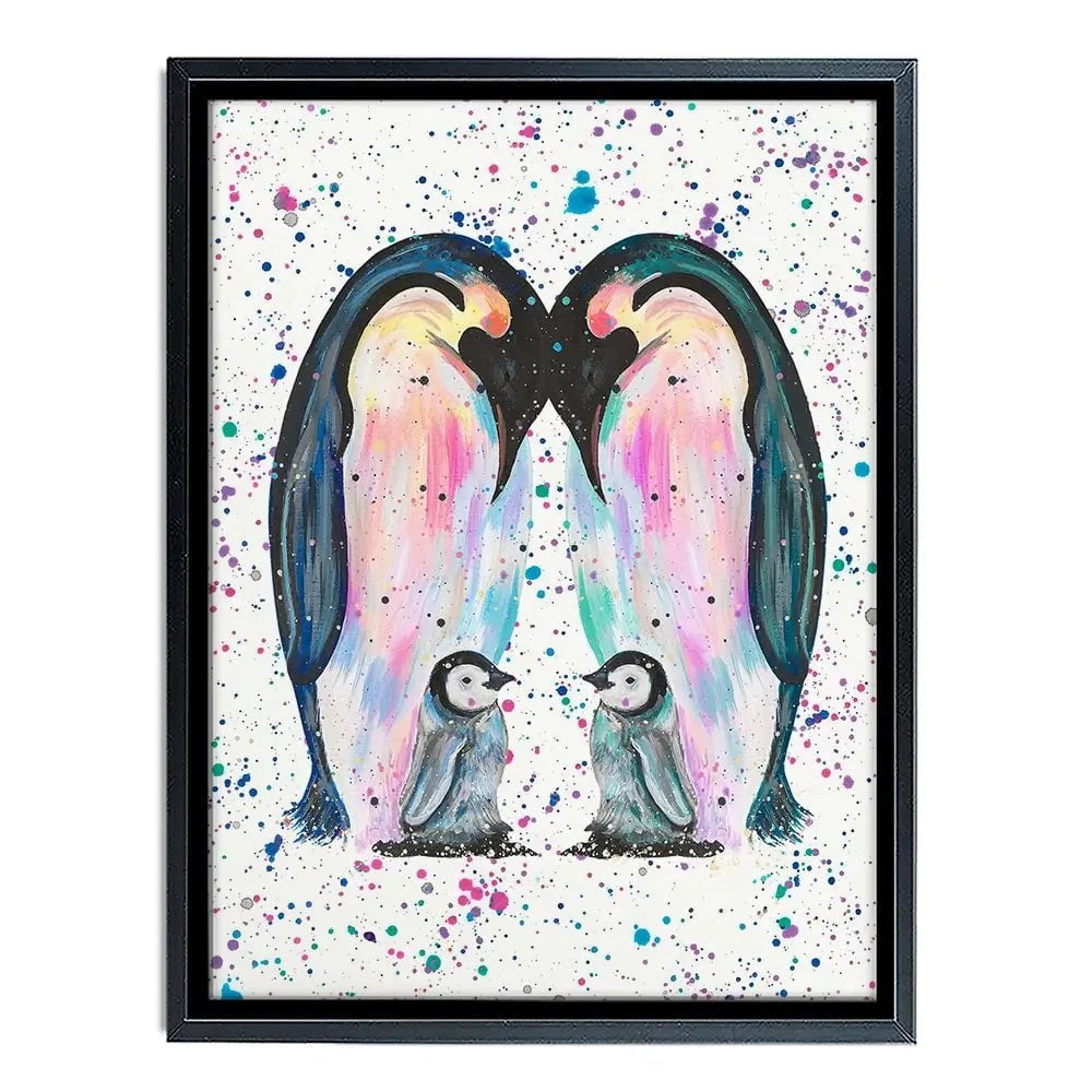 Penguin Family Canvas Print Penguin Family Canvas Print wall art product Emma LC Art