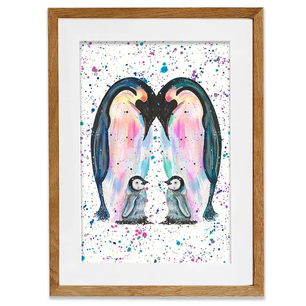 Penguin Family Framed Art Print Penguin Family Framed Art Print wall art product Emma LC Art