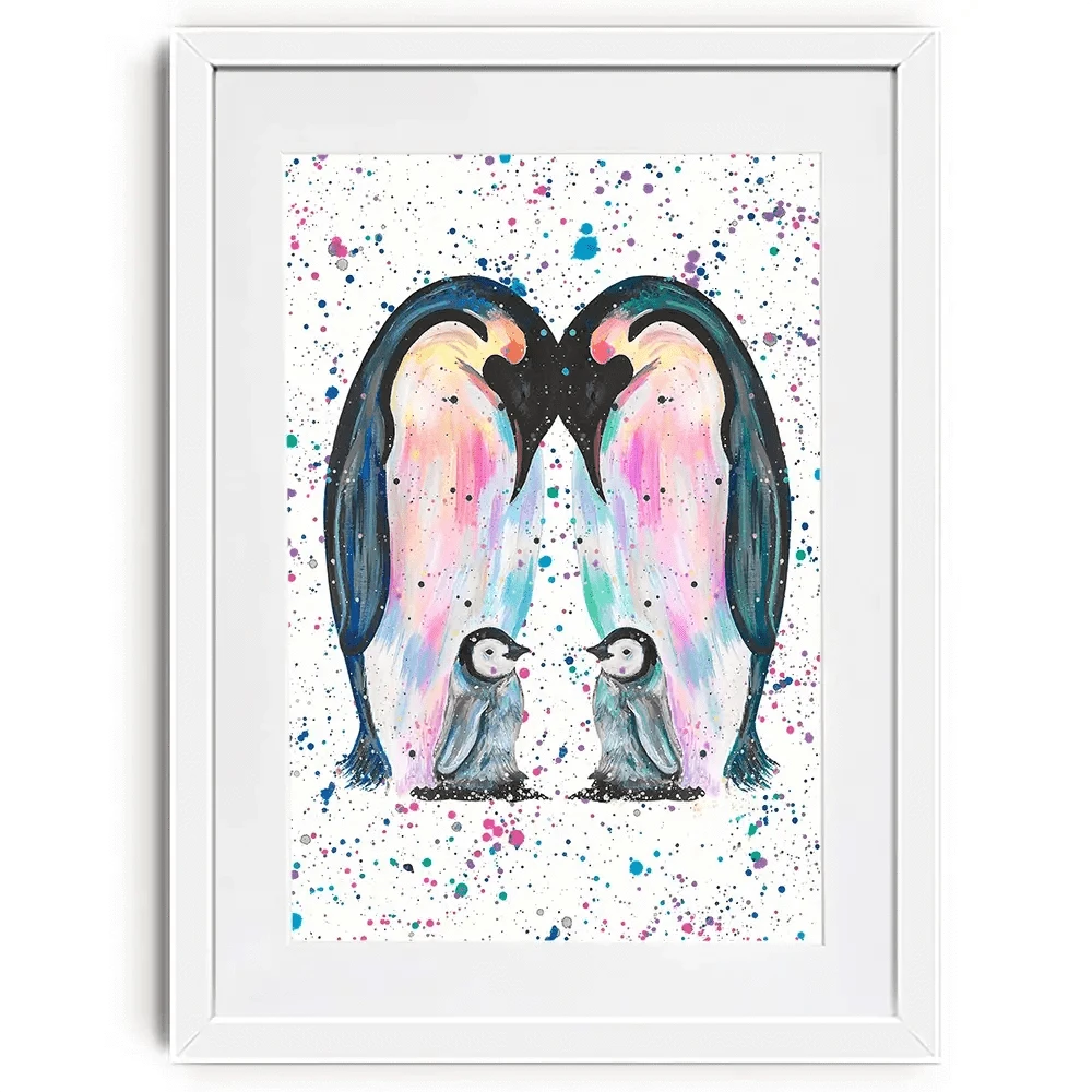 Penguin Family Framed Art Print Penguin Family Framed Art Print wall art product Emma LC Art