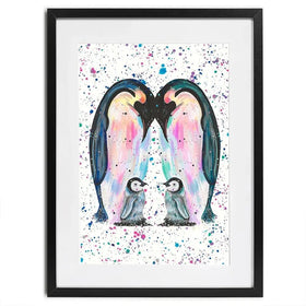 Penguin Family Framed Art Print Penguin Family Framed Art Print wall art product Emma LC Art