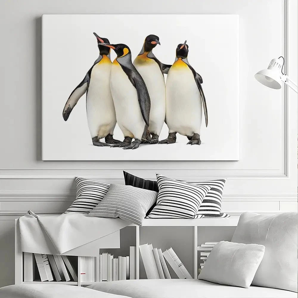 Penguin Gang Canvas Print Penguin Gang Canvas Print wall art product Eric Isselee / Shutterstock