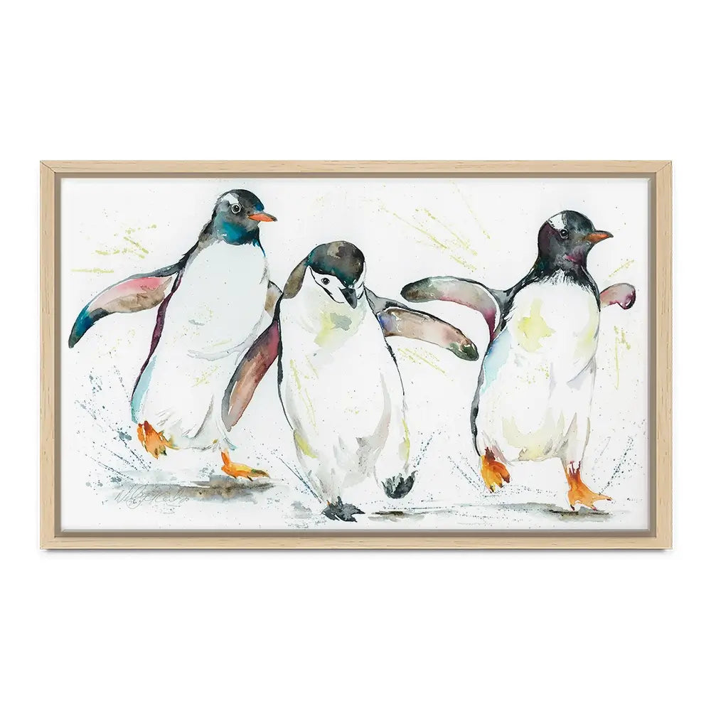 Penguin Paddle Canvas Print Penguin Paddle Canvas Print wall art product Nicola Jane Rowles