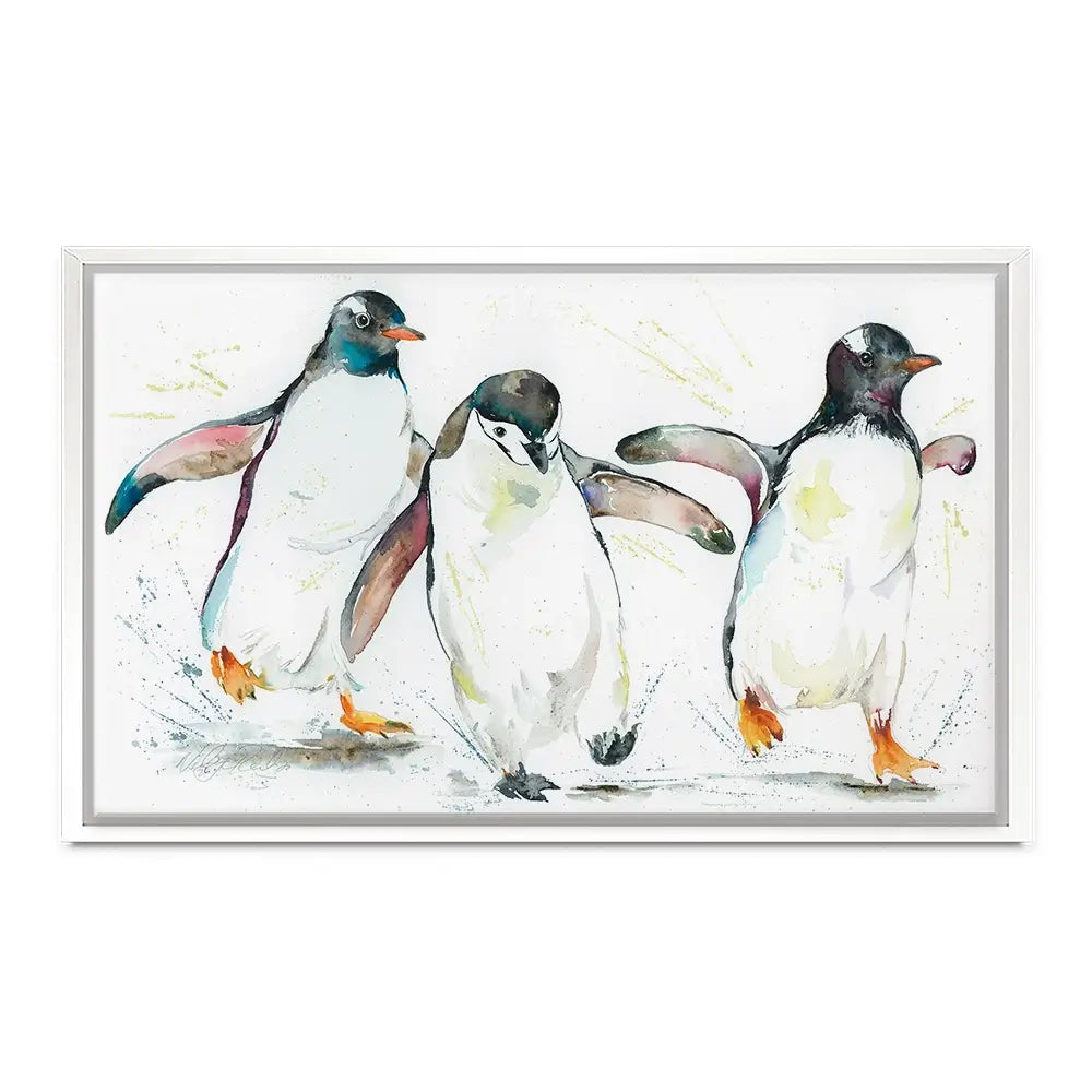 Penguin Paddle Canvas Print Penguin Paddle Canvas Print wall art product Nicola Jane Rowles
