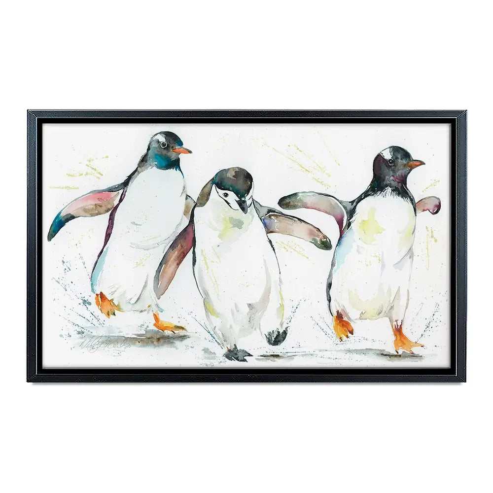 Penguin Paddle Canvas Print Penguin Paddle Canvas Print wall art product Nicola Jane Rowles