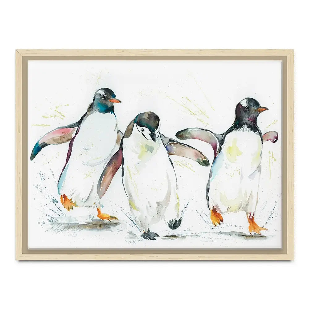 Penguin Paddle Canvas Print Penguin Paddle Canvas Print wall art product Nicola Jane Rowles