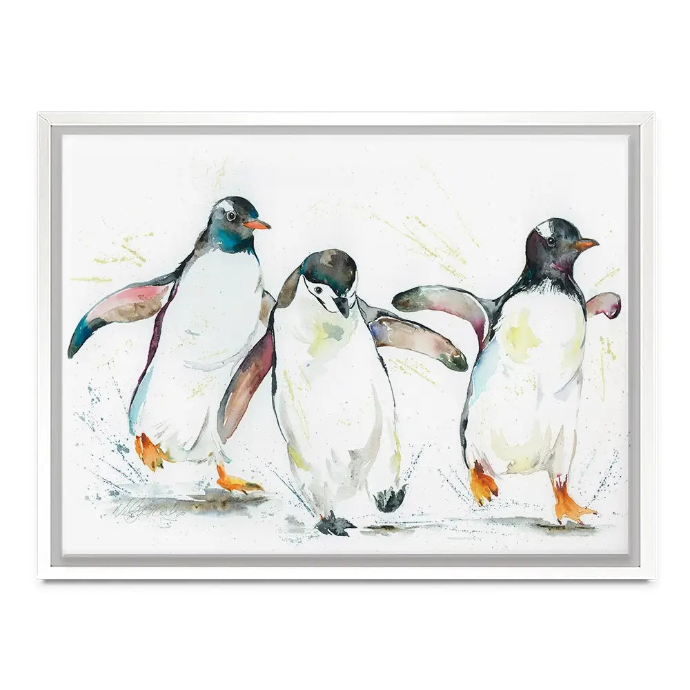 Penguin Paddle Canvas Print Penguin Paddle Canvas Print wall art product Nicola Jane Rowles