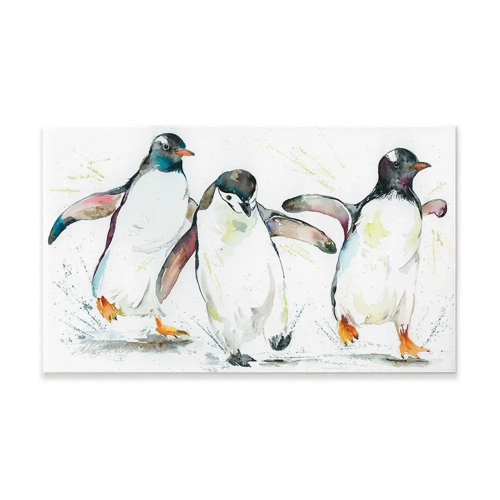 Penguin Paddle Canvas Print Penguin Paddle Canvas Print wall art product Nicola Jane Rowles