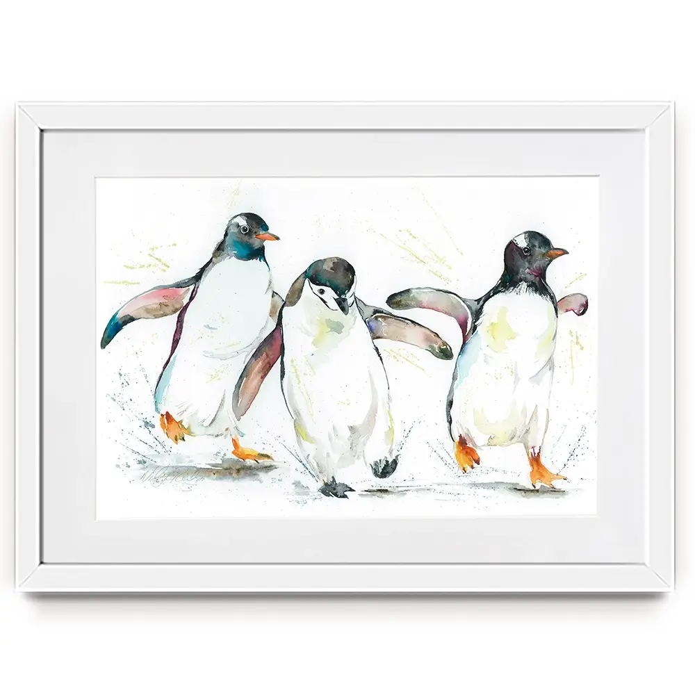 Penguin Paddle Framed Art Print Penguin Paddle Framed Art Print wall art product Nicola Jane Rowles