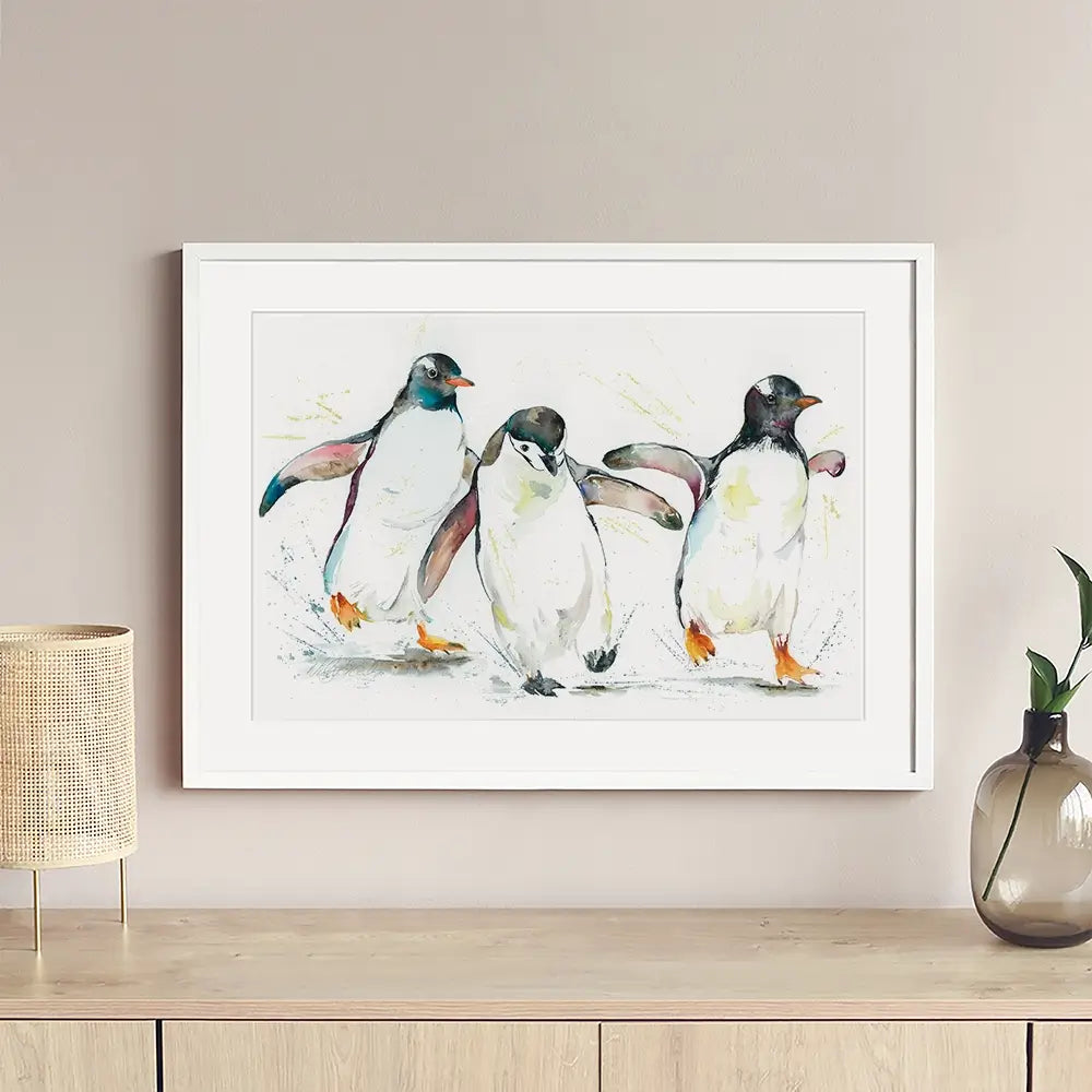 Penguin Paddle Framed Art Print Penguin Paddle Framed Art Print wall art product Nicola Jane Rowles