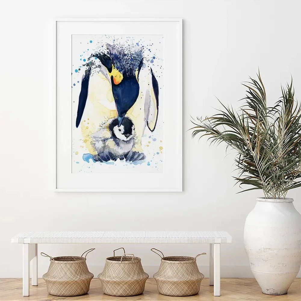 Penguin Paint Splash Framed Art Print Penguin Paint Splash Framed Art Print wall art product Faenkova Elena / Shutterstock