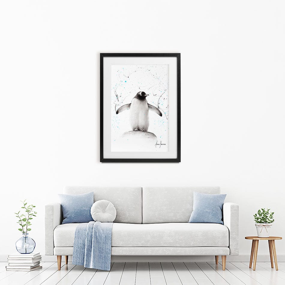 Penguin Parade Framed Art Print wall art product Ashvin Harrison