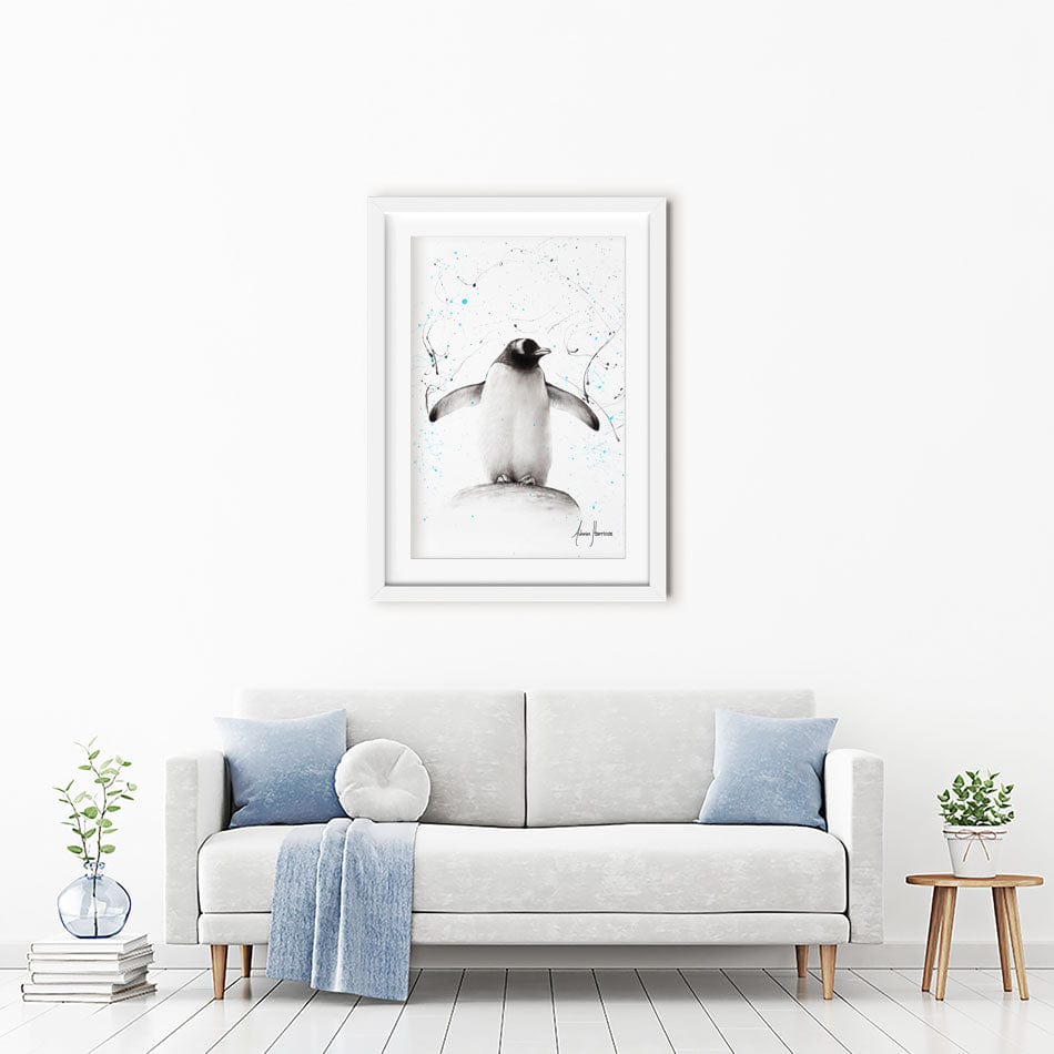 Penguin Parade Framed Art Print wall art product Ashvin Harrison