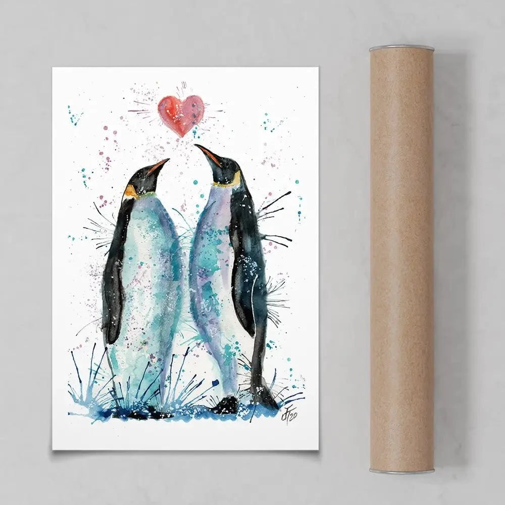 Penguins In Love Art Print Penguins In Love Art Print wall art product Jamie Taylor