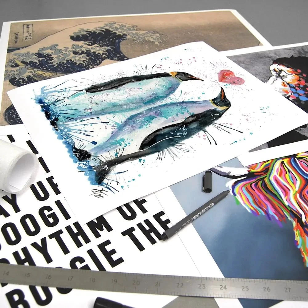 Penguins In Love Art Print Penguins In Love Art Print wall art product Jamie Taylor