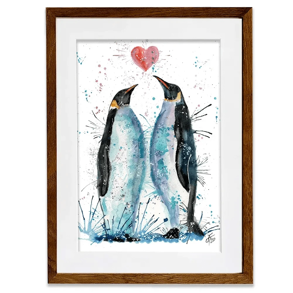 Penguins In Love Framed Art Print Penguins In Love Framed Art Print wall art product Jamie Taylor
