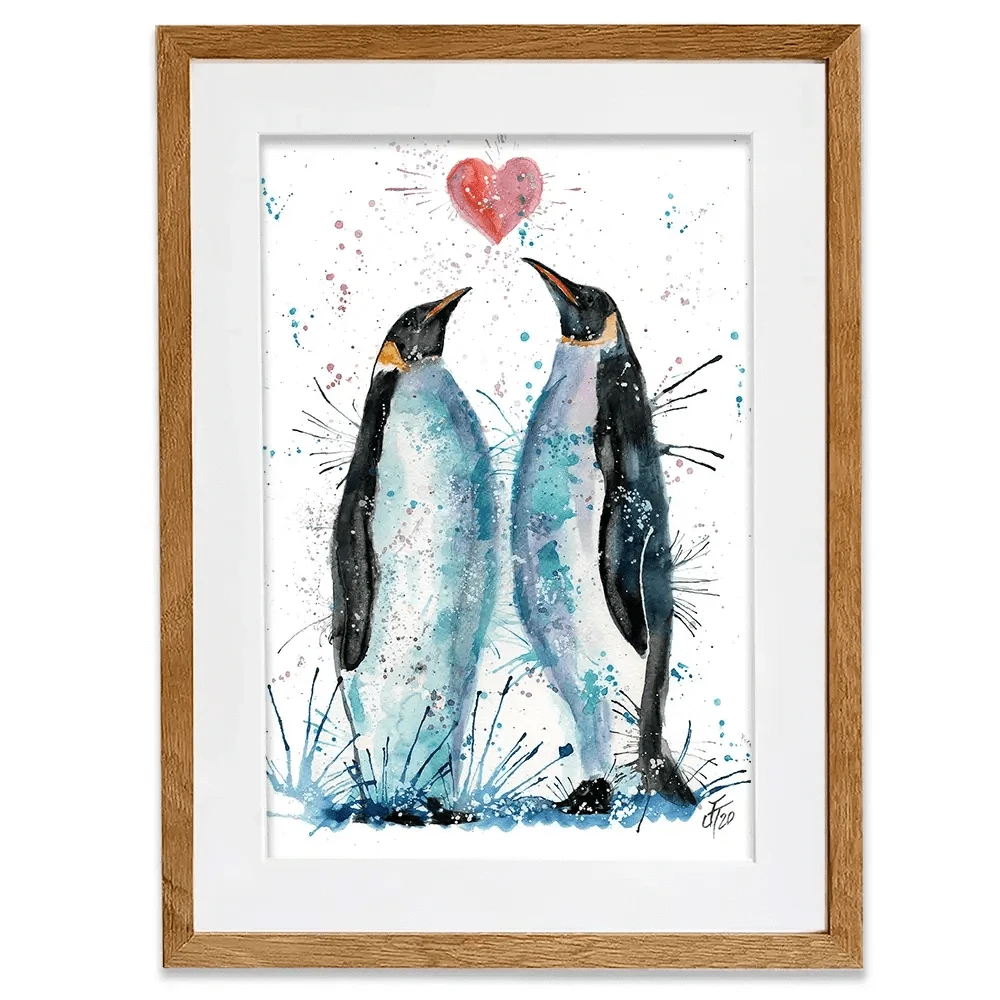 Penguins In Love Framed Art Print Penguins In Love Framed Art Print wall art product Jamie Taylor